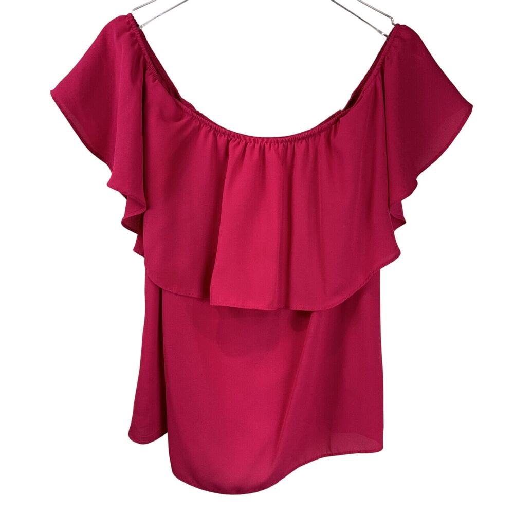Show Me Your Mumu Top S Off Shoulder Pink Tiered Boho Chiquita Spring Summer